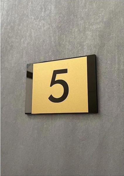 Gold Tasarım Kendinden Yapışkanlı Daire Kapı Numarası -5