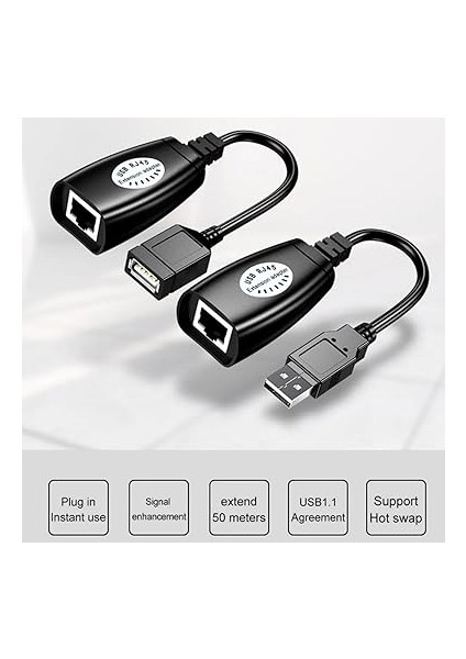 Extrender, 50 Metre RJ45, USB Uzatma Kablosu, Cat5 – Cat6 Uyumlu fiyatları
