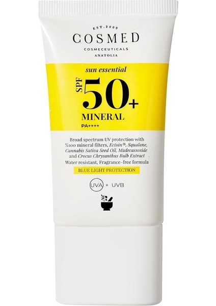 Mineral Spf 50 Çok Hassas Ciltler Için Yüzde Yüz Mineral Filtreli Yüz Güneş Kremi