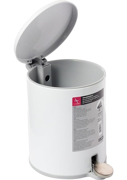 Cigo Çöp Kovası Pedallı 6 Lt Beyaz Içi Gri modelleri