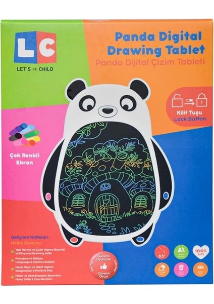 Be Child Dijital Panda Çizim Tableti 8,5 Inç 30946 Çocuklar Için Panda Şekilli Çizim Tableti
