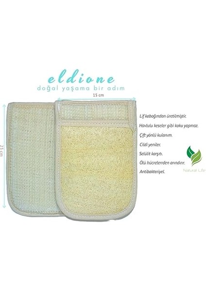 Doğal Kabak Lifli Kese Banyo Eldiveni–çift Taraflı Vucüt Kesesi Peeling ELDIVEN,15X23 Cm,exfoliating Rovin Kumaş, Cilt Temizleyici Yenileyici Canlandırıcı Etki, Selülit Karşıtı,hücre Yenileme fiyatları
