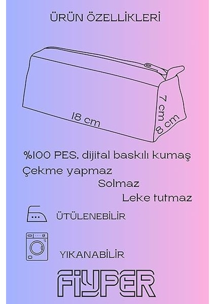 Desenli Astarlı Yıkanabilir Bez Kalemlik Kalem Kutusu Siyah fırsatları