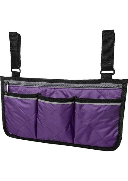 Wheelcha Kolçak Yan Çantalar Yansıtıcı Şeritler ile Wheelcha Yan Saklama Çantası Kılıfı Ev Bebek Arabası Için Mor