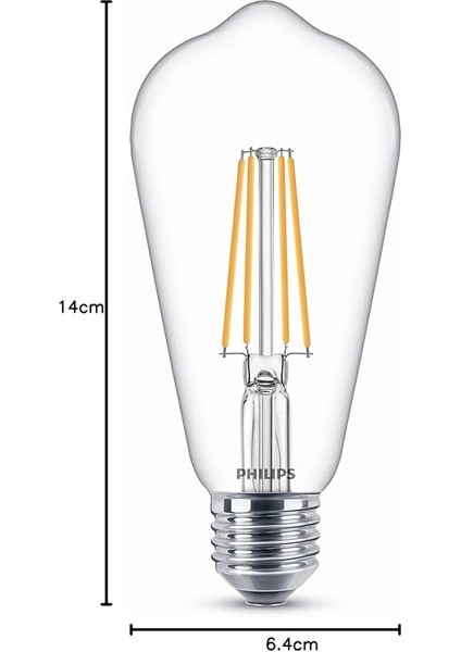 LED Classic 60W ST64 Filament Ampul, 2700K Sarı Işık, E27 Normal Duy, Dim Edilmez fırsatları