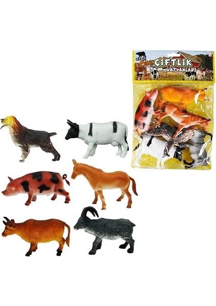 Hayvanları Poşetli 6'lı Hayvan Oyun Seti