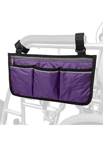 Wheelcha Kolçak Yan Çantalar Yansıtıcı Şeritler ile Wheelcha Yan Saklama Çantası Kılıfı Ev Bebek Arabası Için Mor modelleri