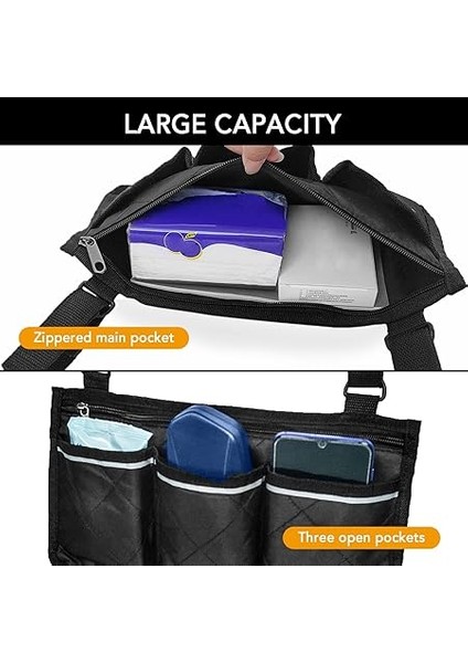 Wheelcha Kolçak Yan Çantalar Yansıtıcı Şeritler ile Wheelcha Yan Saklama Çantası Kılıfı Ev Bebek Arabası Için Mor indirimleri