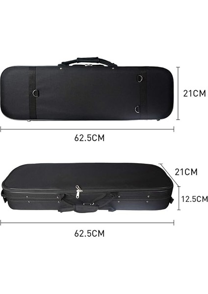 1/8 Boyutlu Akustik Keman Dikdörtgen Kılıf Taşınabil Keman Çantası Hafif Dahili Higro Müzik Cebi Omuz Askıları Siyah Siyah indirimleri