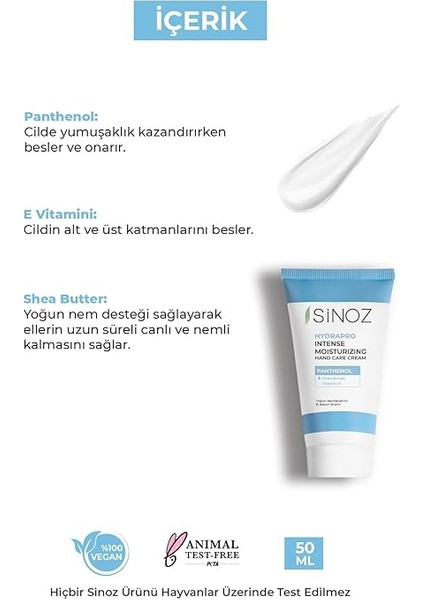 Vitamin E Panthenol Içeren Yoğun Nemlendirici El Bakım Kremi 50 ml modelleri