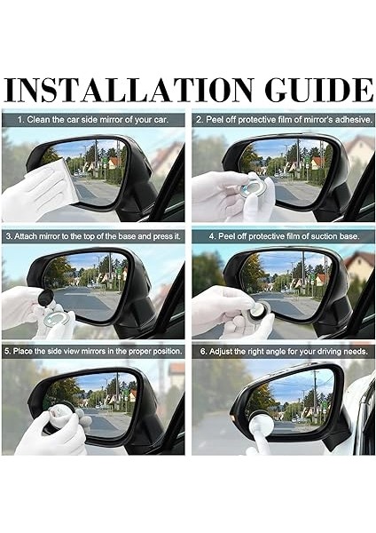 Kör Nokta Aynası, 2 Inç Yuvarlak Hd Cam Çerçevesiz Dışbükey Dikiz Aynası, Geniş Açılı Ayarlanabilir Çubuk, Arabalar, Suv ve Kamyonlar Için, 2'li Paket fırsatları