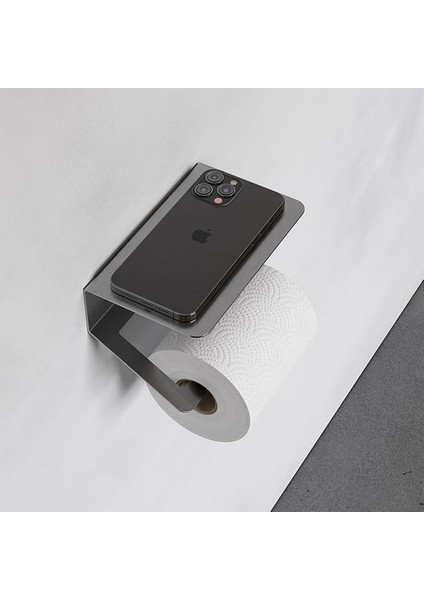 Unique Paslanmaz Çelik Inox Tuvalet Kağıdı Askısı-Raflı ve Kendinden Yapışkanlı Tuvalet Kağıdı Wc Kağıt Asacağı