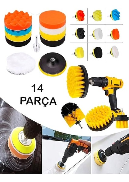Profesyonel 14 Parça Pasta Cila Polisaj Süngeri Seti Matkapa Uyumlu Fırça Seti Parlatma fiyatları