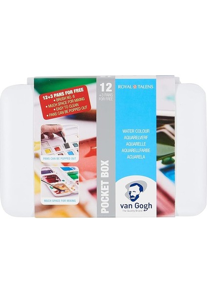 Gogh Suluboya Tablet 12+3 Set (Plastik Kutu)