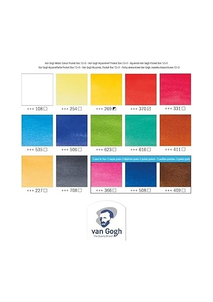 Gogh Suluboya Tablet 12+3 Set (Plastik Kutu) fırsatları