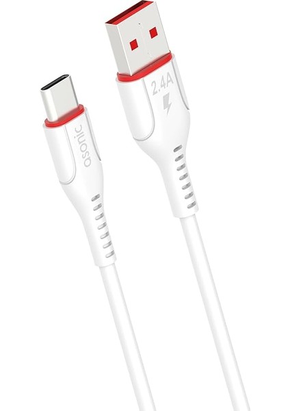AS-X406 2A Type-C 1m Beyaz Data + 2.4A Hızlı Şarj Kablosu 1 Metre fırsatları