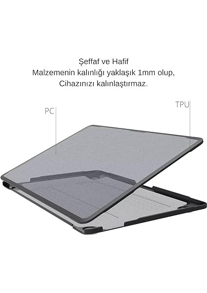 MacBook Air 15.3 Inç Kılıf Outdoor Darbeye Dayanıklı Premium Tpu Kauçuk Tampon Kenarlı M2 M3 M4 A2941 A3114 A3241 Uyumlu Touch Id Kesimli Ince Hafif Koruma Siyah modelleri