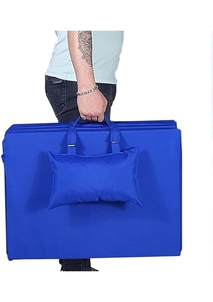 Taşınabilir Katlanır Plaj Havuz Minderi, Şezlong Minderi Kamp Yatağı Mavi modelleri