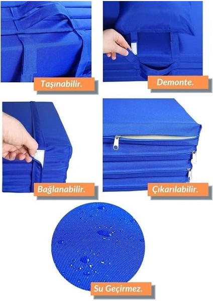 Taşınabilir Katlanır Plaj Havuz Minderi, Şezlong Minderi Kamp Yatağı Mavi fırsatları