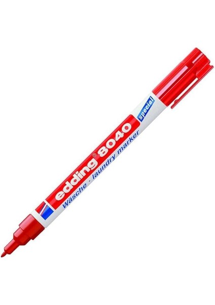 4-8040002 Kumaş Kalemi, Tekstil ve Kıyafetlere Kalıcı Yazılabilir - 95 Dereceye Kadar Yıkanabilir ve Kaynatılabilir, Kırmızı