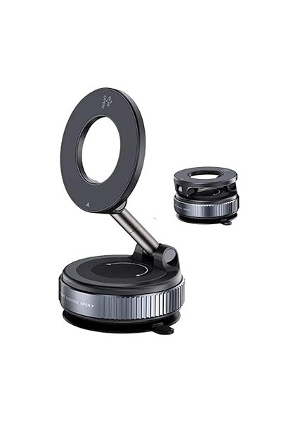 Araç Telefon Tutucu Vakumlu Katlanır Ayna-Cam-Araba Manyetik Araç Tutucu (Siyah) Süper Güçlü Alüminyum Gövde Orjinal fiyatları