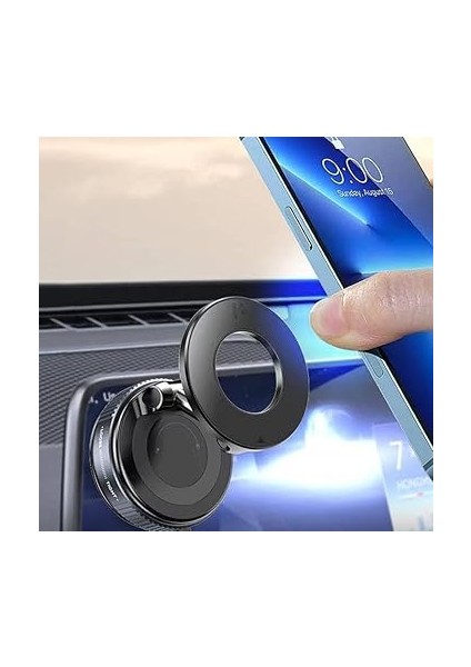 Araç Telefon Tutucu Vakumlu Katlanır Ayna-Cam-Araba Manyetik Araç Tutucu (Siyah) Süper Güçlü Alüminyum Gövde Orjinal fırsatları