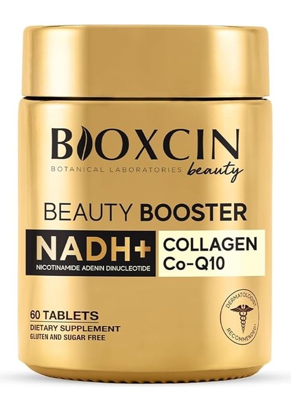 Beauty Booster – Nadh, Tip I-Iıı Kolajen, C Vitamini, Hyalüronik Asit, Biotin, Koenzim Q10 ve Çinko Içerikli Gıda Takviyesi – 60 Tablet