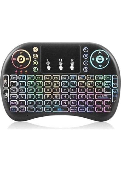 Klavye Mouse Işıklı Smart Tv Box Pc Şarjlı