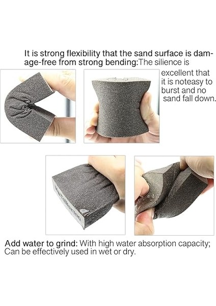 12 Adet Zımpara Süngeri,6 Farklı Zımpara Süngeri Ahşap Yıkanabilir ve Yeniden Kullanılabilir, Zımpara Kağıdı Seti Çeşitli Malzemelerin Parlatma Için Uygun indirimleri