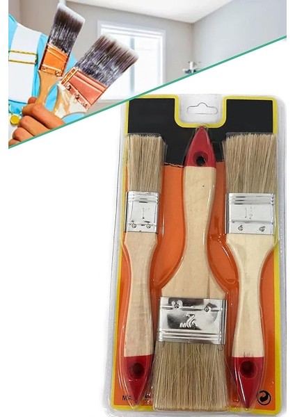 Kestirme Fırça Set 3'lü Boya Fırça Seti
