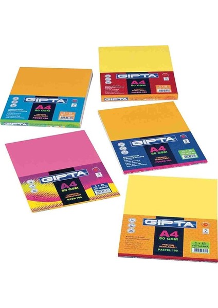 Fotokopi Kağıdı Renkli 100 Lü 10 Renk 1506