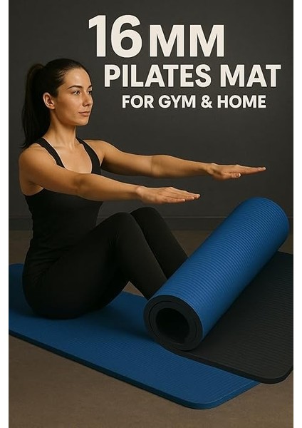 16 mm Pilates Minderi Yoga Matı 180X60 cm Mavi Mat modelleri