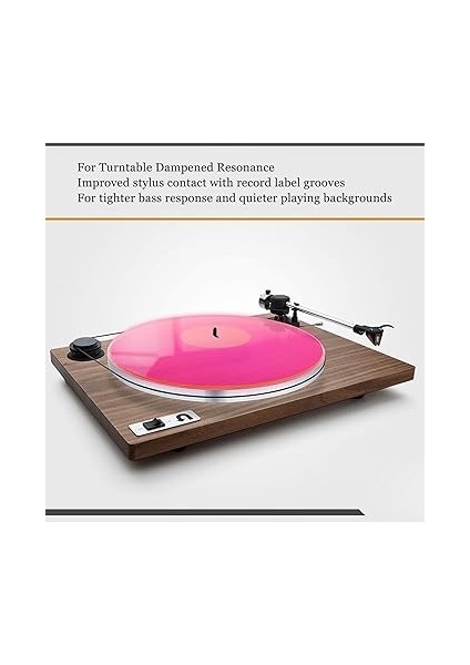 Pikap Mat Plak Tabağı Slipmat Düşük Gürültü Akrilik Plak Çalar Tabağı Kayma Paspasları 12 Inç Plak Çalar Için (Şeffaf Pembe) fırsatları