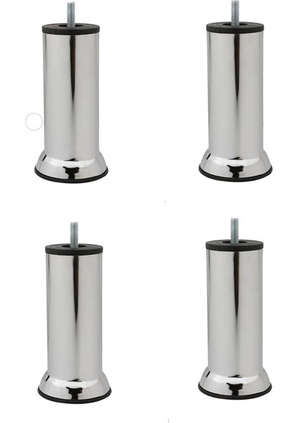 Kanepe Baza Koltuk Çekyat Yükseltme Ayağı Kalın Diş M10 Krom Metal 15 cm 4 Adet