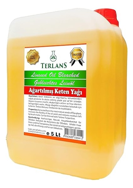 Keten Yağı Ahşap Koruyucu Resim Yağı 5 Litre Linseed Oil fiyatları