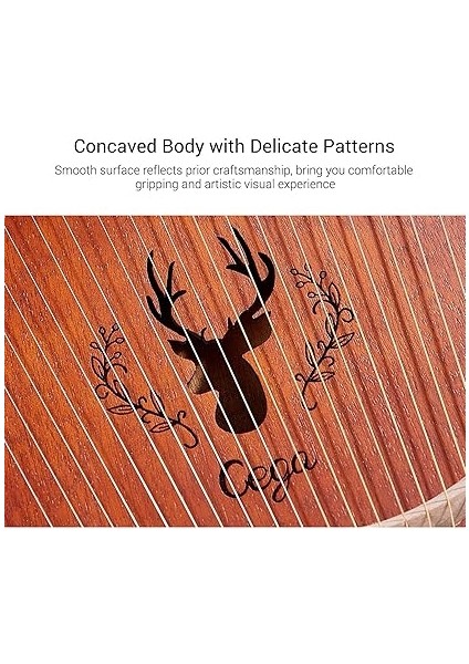 19-String Ahşap Lir Arp Rezonans Kutusu Akort Anahtarlı Yaylı Enstrüman 3 Adet Seçtikleri Sticker Ekstra Dize Seti indirimleri