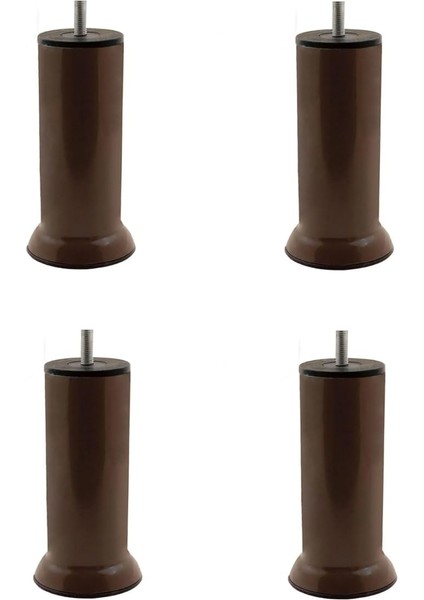 Kanepe Baza Koltuk Çekyat Yükseltme Ayağı Kalın Diş M10 Kahverengi Plastik 15 cm 4 Adet