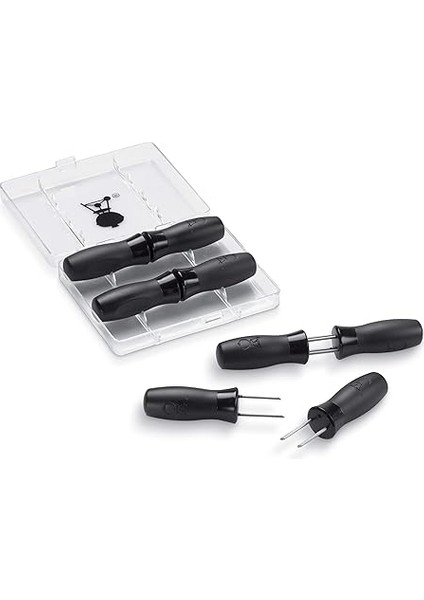 Mısır Tanesi Tutucu Seti (4 Adet) Saklama Kutusu Dahil, Güvenli ve Rahat Kullanım Için Başparmak Oluklu Naylon Tutacaklar - Siyah (6489) fiyatları