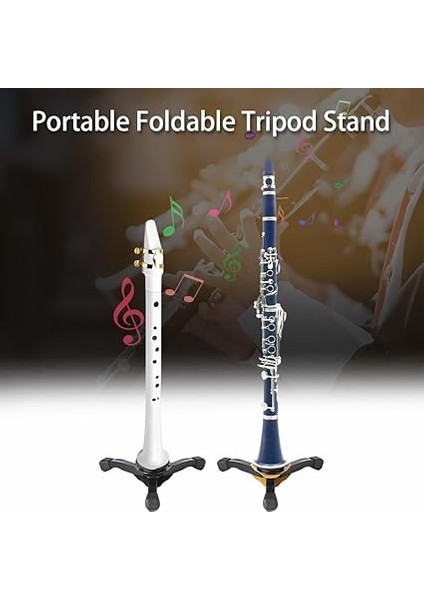 Trompet Klarnet Flüt Obua Soprano Saksafon Için Katlanabilir Tripod Standı Taşınabilir Stand Rüzgar Enstrümanı Hafif Tutucu Klarnet Aksesuarları Sarı fırsatları