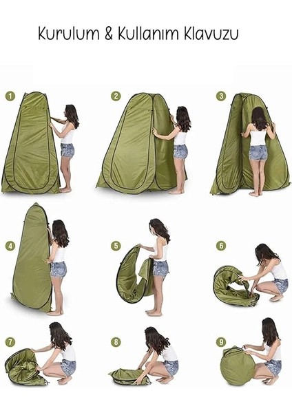 Kamp - Duş Wc Soyunma Çadırı - Otomatik - 120X120X190CM - Siyah indirimleri