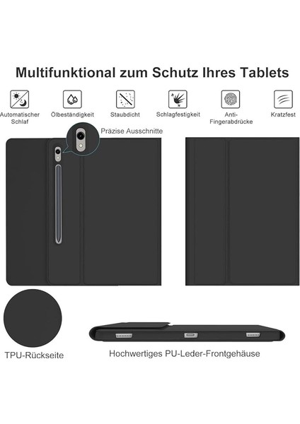 Tab S10 LITE/S10 Fe/s9 Fe 10,9 ile Uyumlu Bluetooth Türkçe Q Klavyeli Kılıfı (Tablet Değildir) Kapak indirimleri