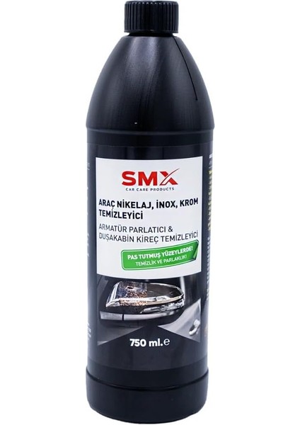Araç Inox Krom ve Nikelaj Temizleyici-Armatür Parlatıcı,duşakabin Kireç Temizleyici (750 Ml)