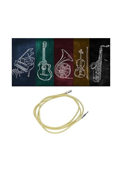 Gitar Kablosu, Gitar Kablosu Erkek - Erkeğe Gürültü Azaltma Ses Konektörü 6.5mm Bas Amp Kablosu Bas Gitar Için Enstrüman Kablosu, Elektrikli Mandolin, Pro Ses, Dik Açıdan Düze (3 fırsatları