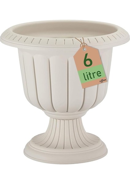 6 Litre Ayaklı Deliksiz Plastik Nergis Saksı 30CM Beyaz fırsatları
