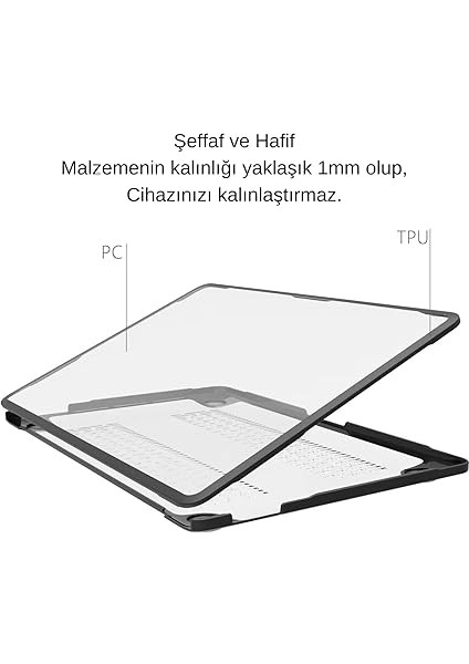 MacBook Pro 14.2 Inç Outdoor Sert Kılıf M1,m2,m3,m4 Uyumlu A3185,A3401,A3112,A2992,A2918,2779,A2442 Darbe Çizilme Koruyucu Mat Kapak Şeffaf modelleri