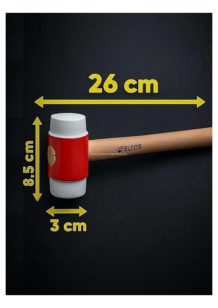 Vidalı Tokmak, Sert Plastik Başlıklı, Kolay Değiştirilebilir Vidalı Sistemli, Seramik, Fayans, Karo Için Uygun El Aleti, 26 cm Sap Uzunluklu, Dayanıklı Tokmak (30 Mm) fırsatları