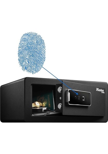 Lock LX110BEURHRO Biyometrik Kasa Parmak Izli, Siyah, 19,5 x 43 x 37 cm