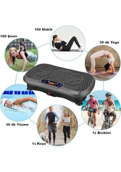 Bluetooth'lu Titreşimli Egzersiz Aleti Tüm Vücut Egzersizi Kilo Kaybı Için Ev Ofis Spor Aleti Gri indirimleri