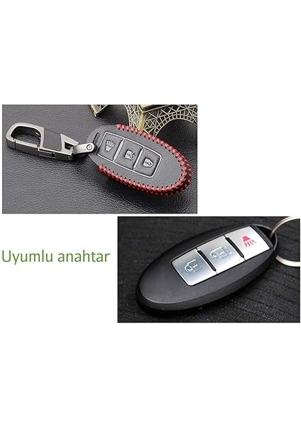 Deri Anahtar Kılıfı (Nissan Qashqai, x Trail, Pathfinder ile Uyumlu) modelleri