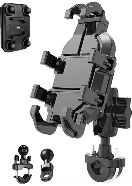 GA12 Motosiklet Bisiklet Telefon Tutucu Ister Ayna Ister Gidon Tuttur Ikisi Bir Arada Şok Emici Damperli